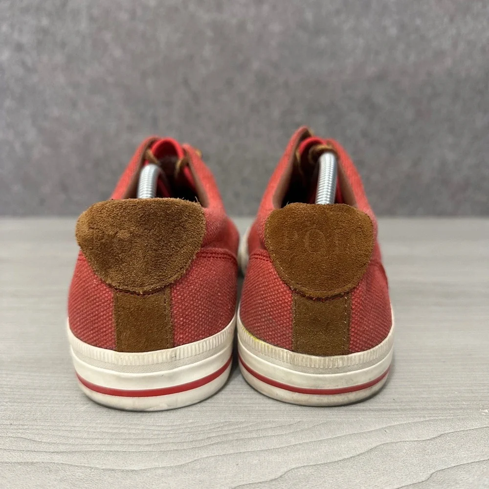Polo Ralph Lauren Vaughn Sneakers‎ Mens 12 Red Burlap Suede Casual Low Top Shoes